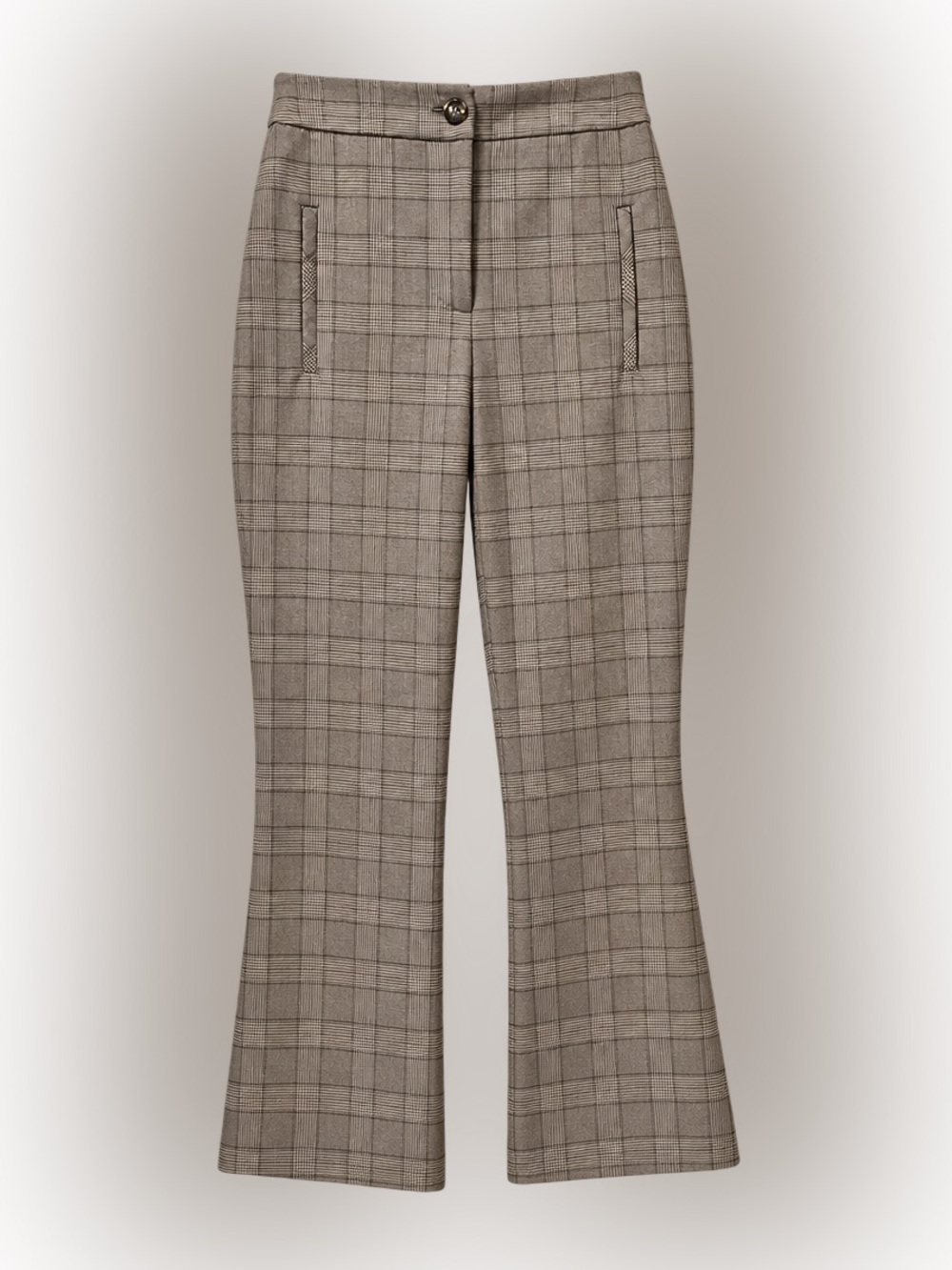 Veronica Beard Arte Plaid Kick-Flare Pants Size 2